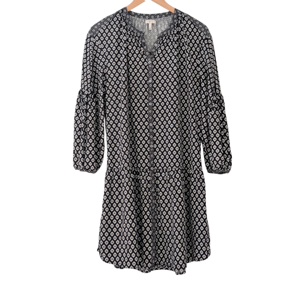 Joie Hagi Floral Dress Black & White Rayon AOP Size Small